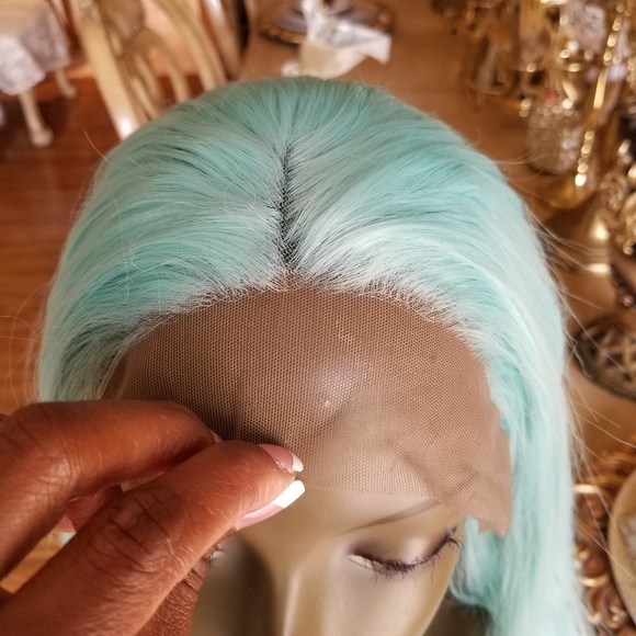 Mint Green Blue Lace Front Wig main image 4